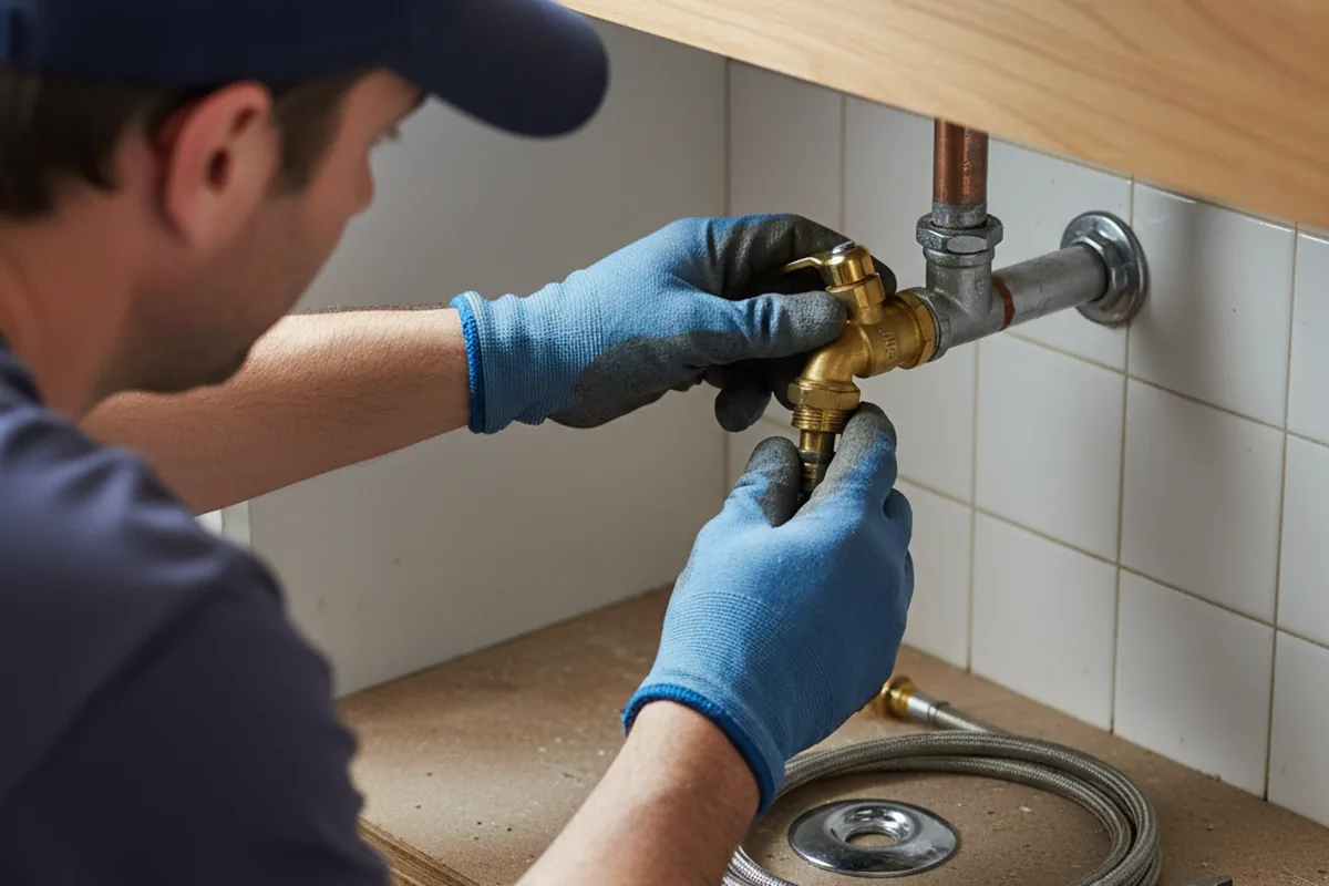 Shutoff valve and fitting work during Burst Pipe Repair in Brewerton